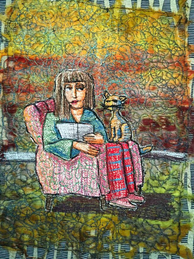 Genäht Katze Frau Sessel