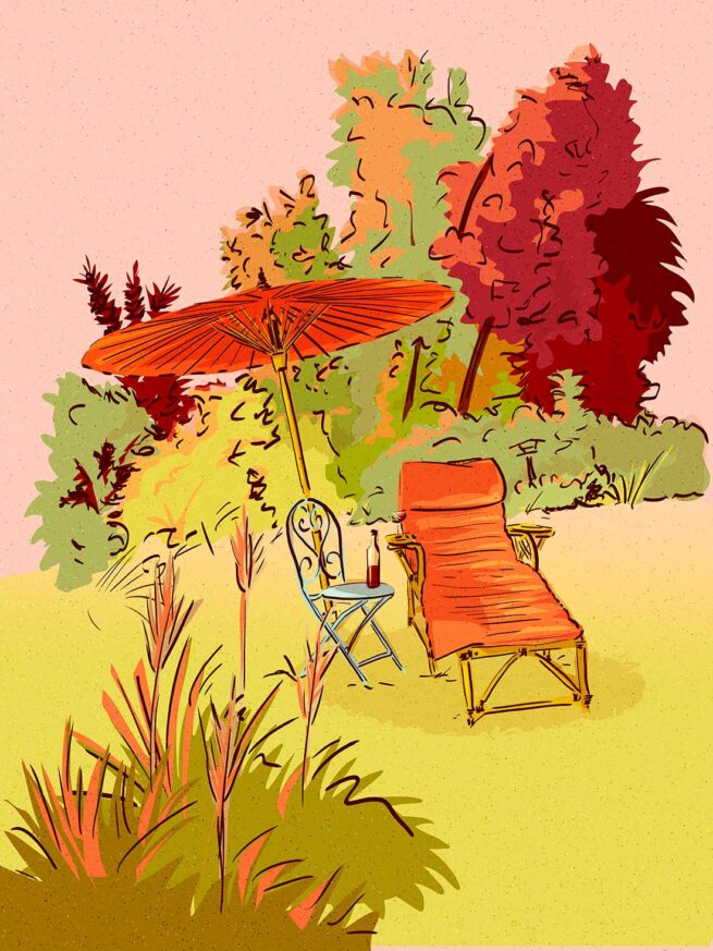 Ferien Sonnenschirm Liege